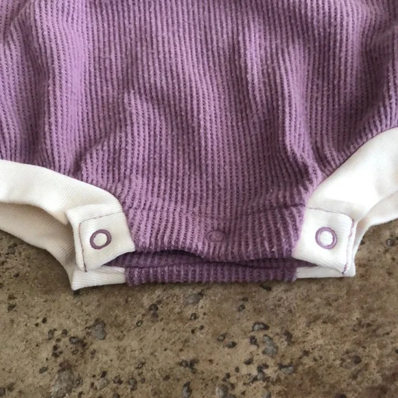 Purple Baby Onesie with White Trim - Picture 2 of 8